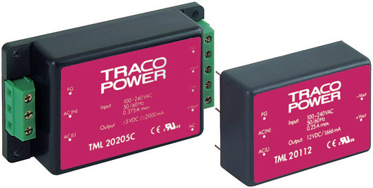DC/DC-converters TRACO POWER TMA 0505S, TMA 0512D and TMA 0515D
